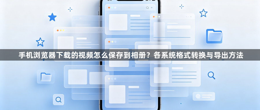 手机浏览器下载的视频怎么保存到相册?各系统格式转换与导出方法1