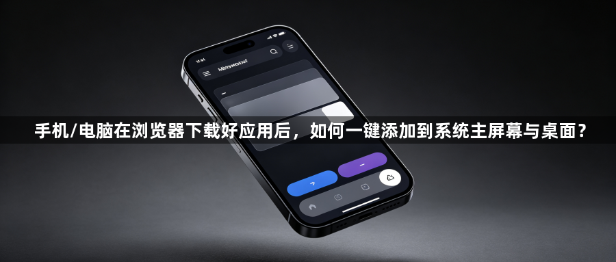 手机/电脑在浏览器下载好应用后,如何一键添加到系统主屏幕与桌面?1