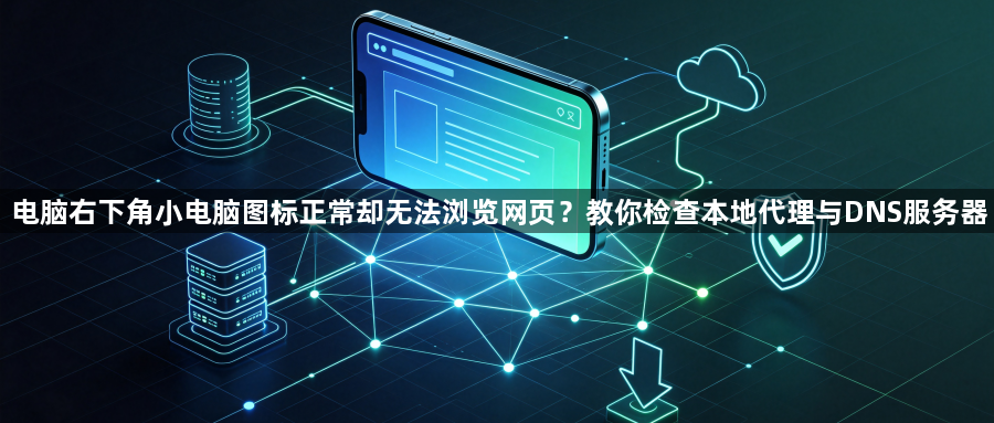 电脑右下角小电脑图标正常却无法浏览网页?教你检查本地代理与DNS服务器1