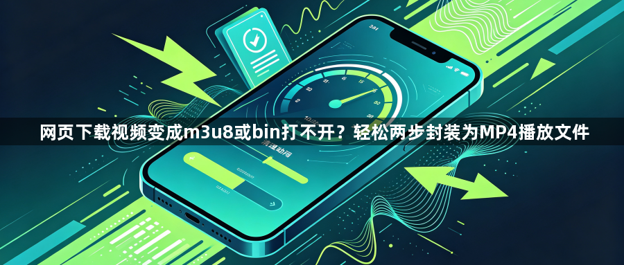 网页下载视频变成m3u8或bin打不开？轻松两步封装为MP4播放文件1