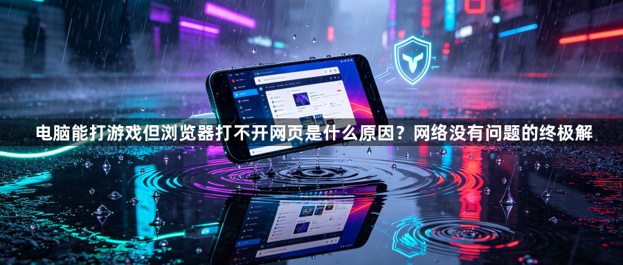 电脑能打游戏但浏览器打不开网页是什么原因？网络没有问题的终极解1