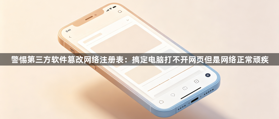 警惕第三方软件篡改网络注册表：搞定电脑打不开网页但是网络正常顽疾1