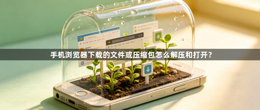 手机浏览器下载的文件或压缩包怎么解压和打开?1