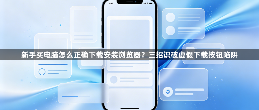 新手买电脑怎么正确下载安装浏览器?三招识破虚假下载按钮陷阱1