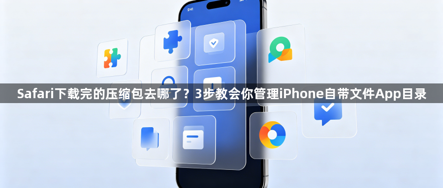 Safari下载完的压缩包去哪了?3步教会你管理iPhone自带文件App目录1