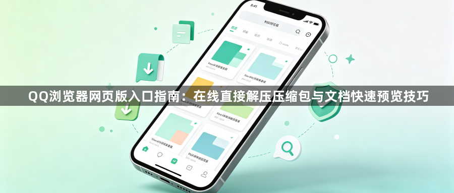QQ浏览器网页版入口指南:在线直接解压压缩包与文档快速预览技巧1